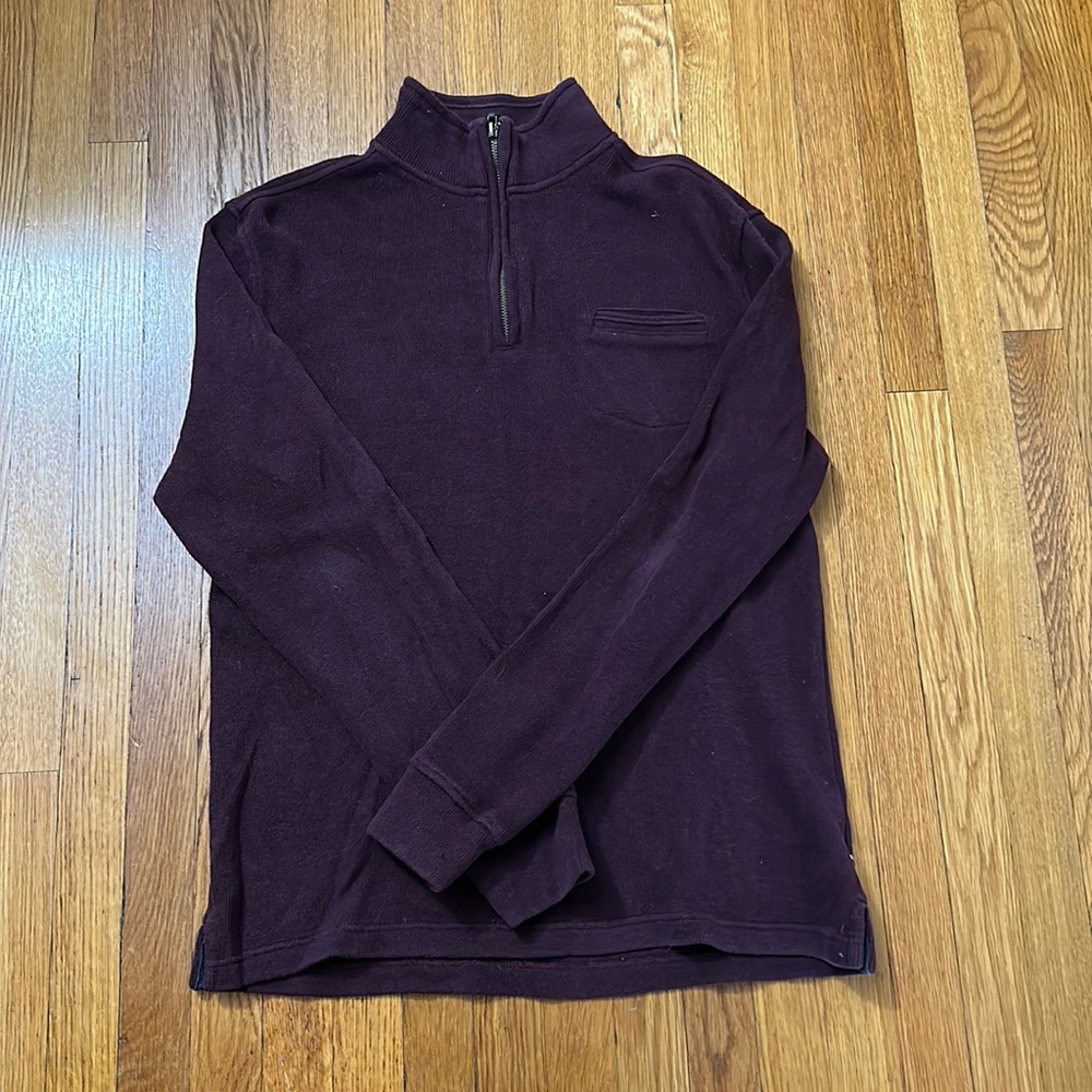 Black Brown 1826 Men’s Zip Top Shirt, medium, maroon
